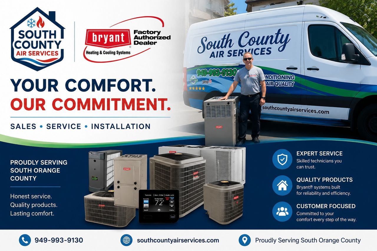 South County Air Services — Bryant Factory Authorized Dealer serving South Orange County. Sales, service and installation.